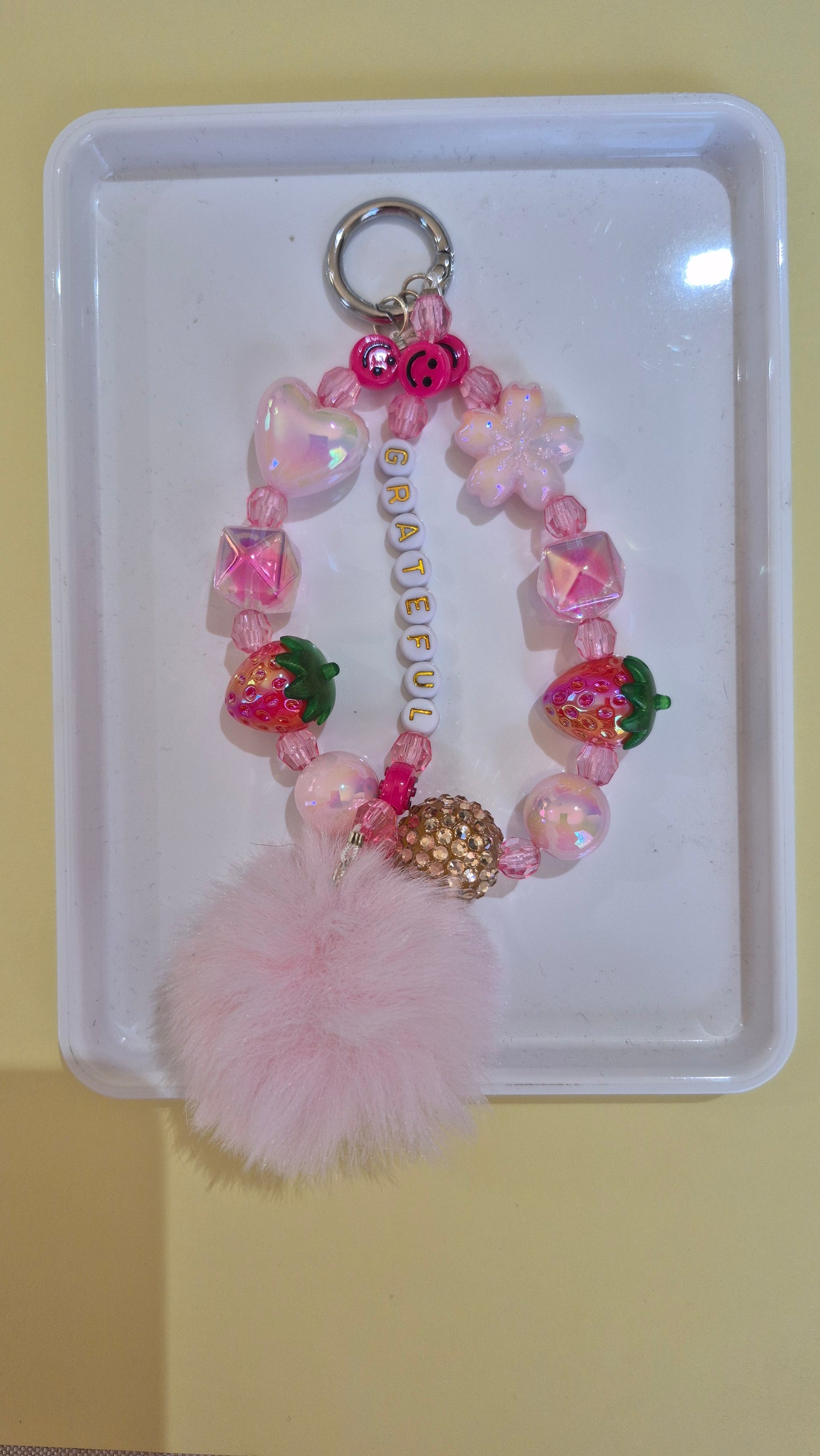 Pink Key Rings - Various - Acrylic Grateful & Joyous | Joy Hive