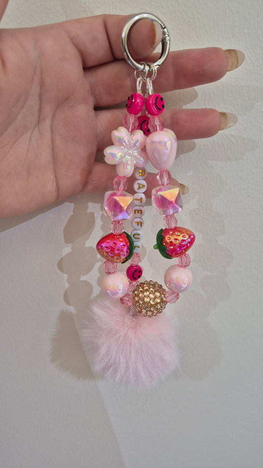 Pink Key Rings - Various - Acrylic Grateful & Joyous | Joy Hive