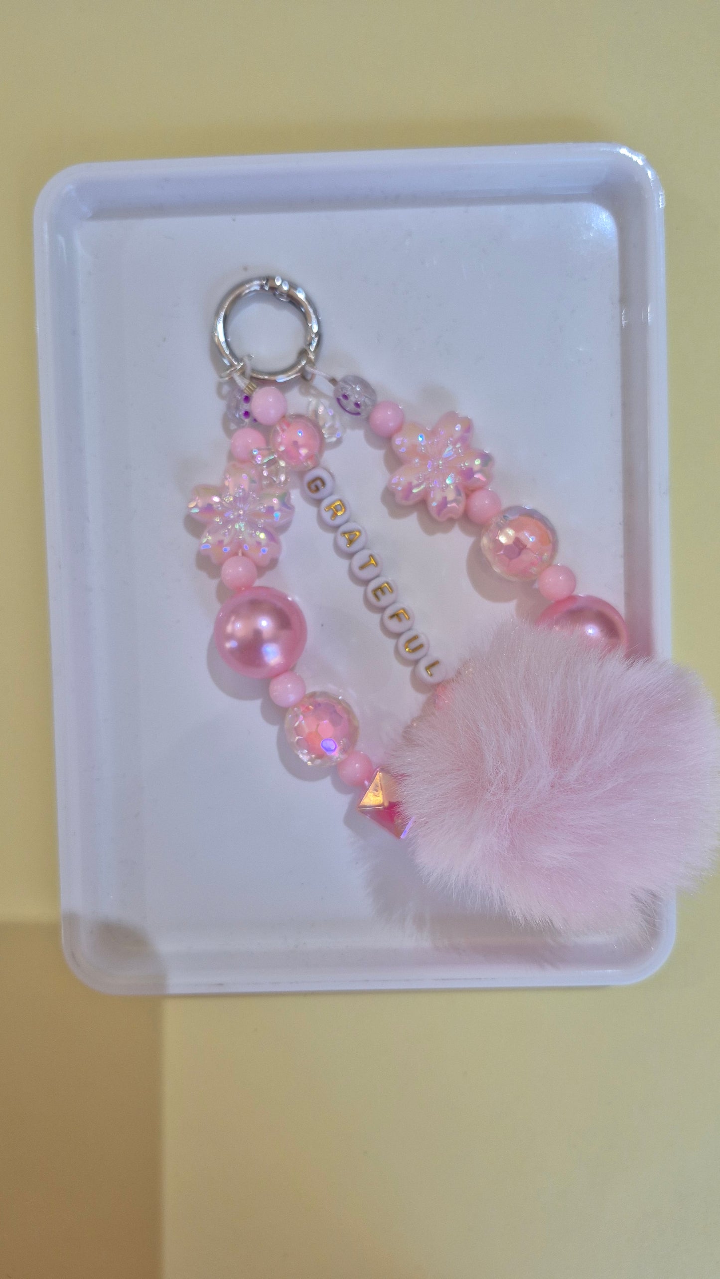 Pink Key Rings - Various - Acrylic Grateful & Joyous | Joy Hive